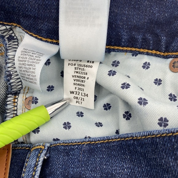 Lucky Brand 410 Jeans Tag 32x34 Actual 32x33 Blue Dark Athletic Slim Stretch - Picture 9 of 14